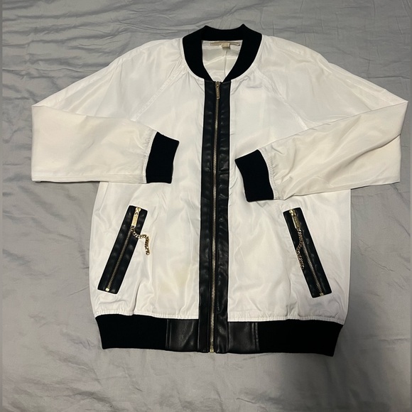 Michael Kors Black & White Bomber Jacket - Picture 1 of 11